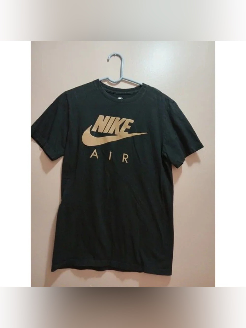 Air Nike Black T-Shirt with Gold Swoosh
